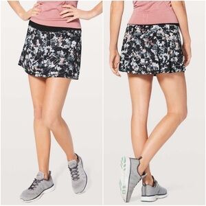 Lululemon Pace Rival Skirt *No Panels Blue & Grey Floral Sz 4